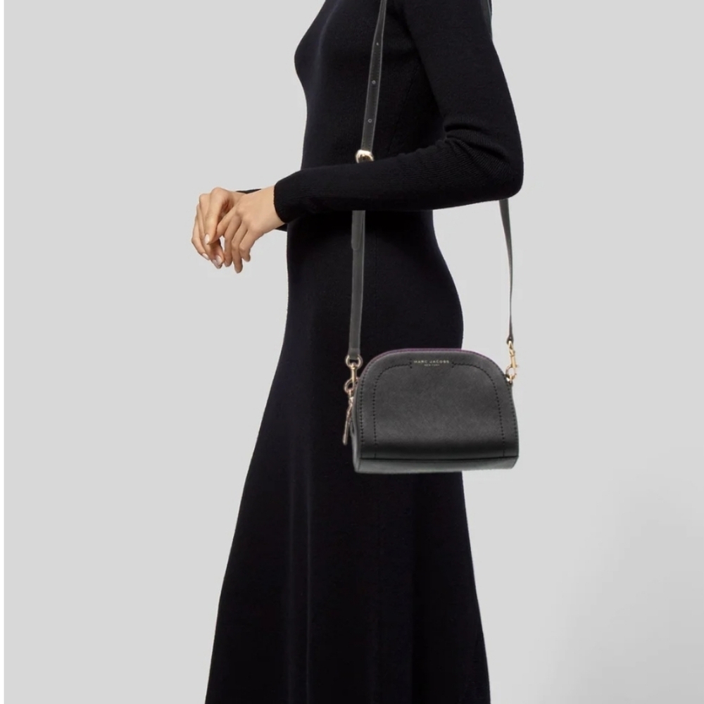 Marc Jacobs Elegant Black Crossbody Bag Stefano Leather